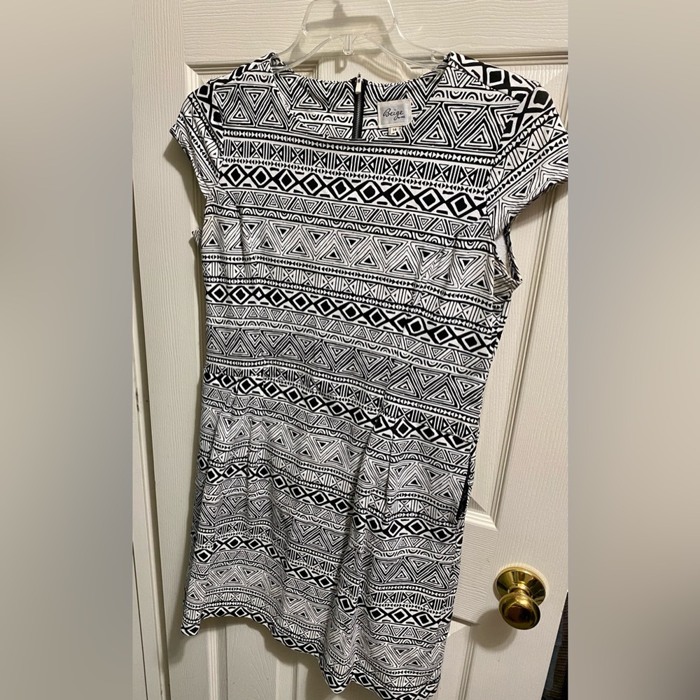 Geometric Black & White Dress